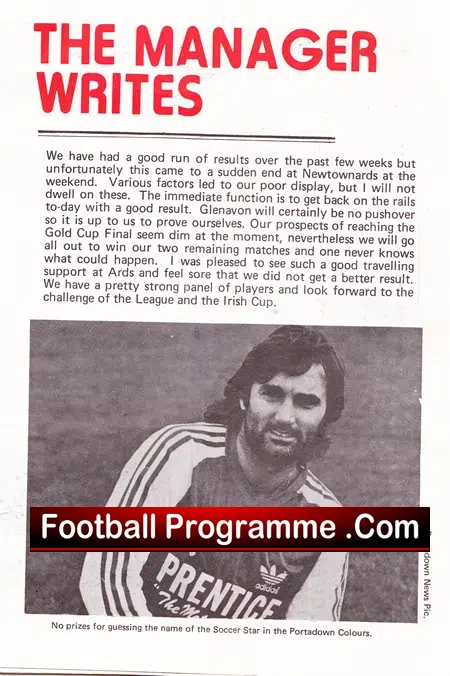 Portadown v Glenavon 1981 – George Best Special