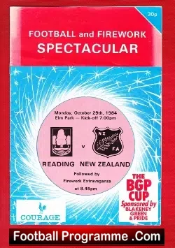 Reading v New Zealand 1984 - George Best - Friendly Match - football programme
