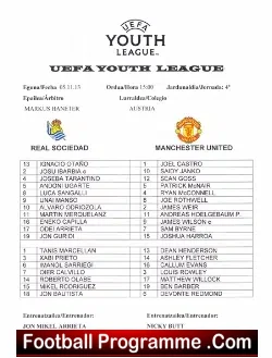 Real Sociedad v Manchester United 2013 – UEFA Youth Match Spain