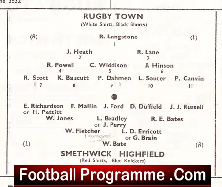 Rugby Town v Smethwick Highfield 1948