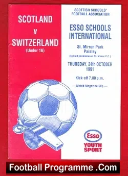 Scotland v Switzerland 1991 – Schools International at St Mirren