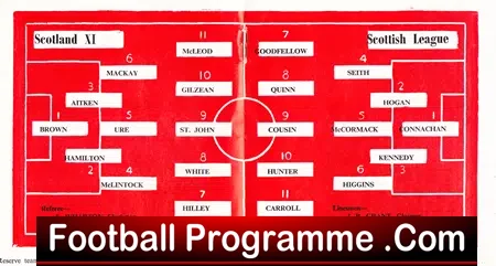 Scotland XI v Scottish League 1962 – in Glasgow