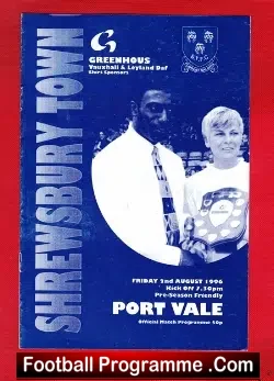 Shrewsbury Town v Port Vale 1996 – Pre Season Friendly
