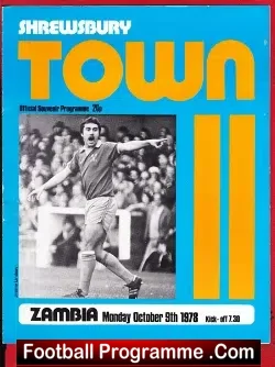 Shrewsbury Town v Zambia 1978 – Bobby Charlton Final Game