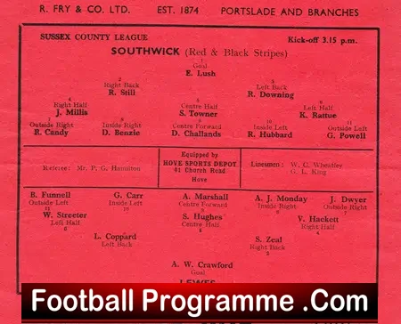 Southwick v Lewes 1950