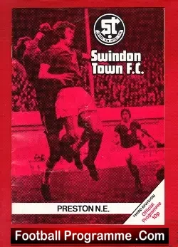Swindon Town v Preston 1975 - football programme