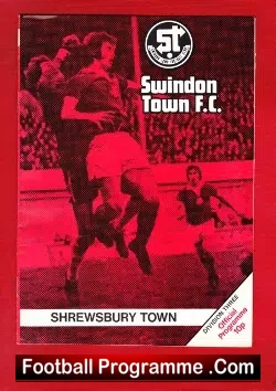 Swindon Town v Shrewsbury Town 1976 - football programme