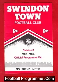 Swindon Town v Southend United 1974 - football programme