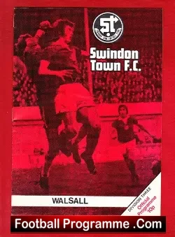 Swindon Town v Walsall 1976 - football programme