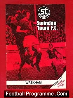 Swindon Town v Wrexham 1976 - football programme