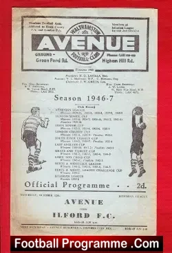 Walthamstow Avenue v Ilford 1946