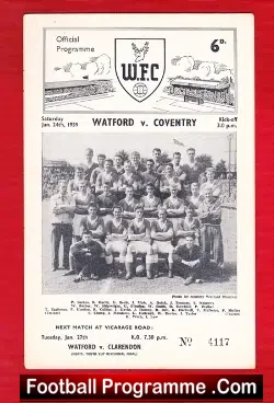 Watford v Coventry City 1959 - football programme