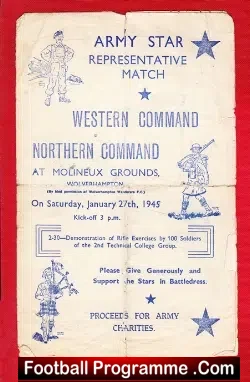 Western Command v Northern Command 1945 - at Wolves - football programme