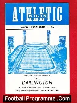 Wigan Athletic v Darlington 1979 - football programme