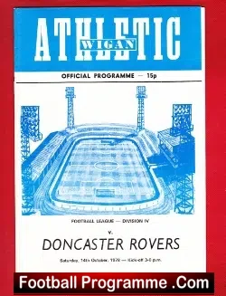 Wigan Athletic v Doncaster Rovers 1978 - football programme