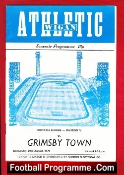 Wigan Athletic v Grimsby Town 1978 - football programme
