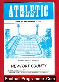 Wigan Athletic v Newport County 1978 - football programme