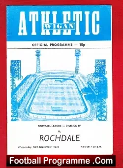 Wigan Athletic v Rochdale 1978 - football programme
