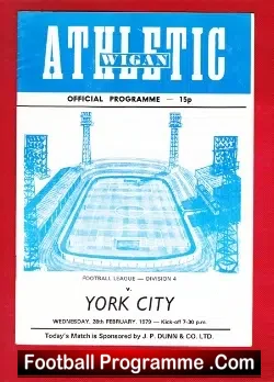 Wigan Athletic v York City 1979 - football programme