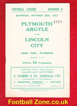 Plymouth Argyle v Lincoln City 1952