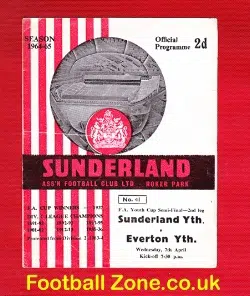 Sunderland v Everton 1965 - FA Youth Cup Semi Final