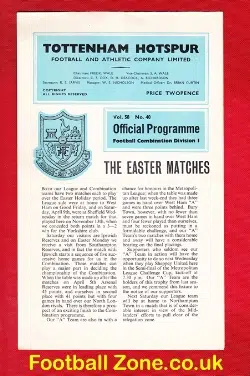 Tottenham Hotspur v Ipswich Town 1966 - Reserves + Southampton