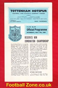 Tottenham Hotspur v Plymouth Argyle 1966 - Reserves Match