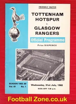 Tottenham Hotspur v Glasgow Rangers 1968 - Friendly Match