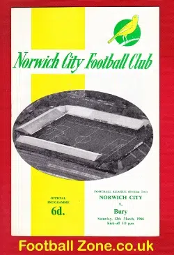 Norwich City v Bury 1966