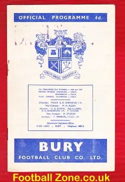 Bury v Sunderland 1962 - to clear
