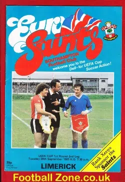 Southampton v Limerick 1981 – UEFA Cup