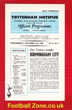 Tottenham Hotspur v Birmingham City 1963