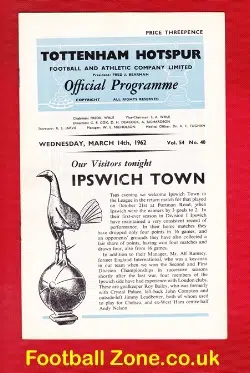 Tottenham Hotspur v Ipswich Town 1962 - Champions Season