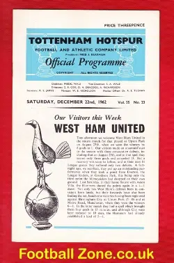 Tottenham Hotspur v West Ham United 1962