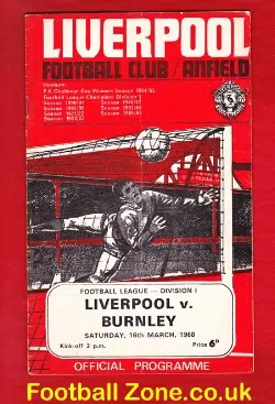 Liverpool v Burnley 1968