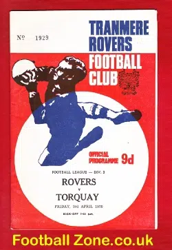 Tranmere Rovers v Torquay United 1970