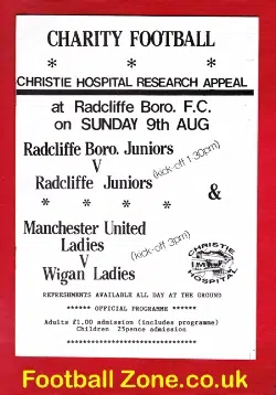 Manchester United Ladies v Wigan 1992 + Radcliffe Borough Womens Football