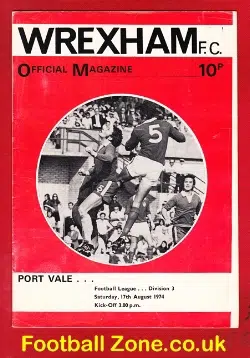 Wrexham v Port Vale 1974