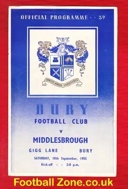 Bury v Middlesbrough 1955