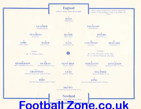 England v Scotland 1960 – Youth Match at Newcastle United