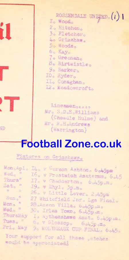 Prestwich Heys v Rossendale United 1974