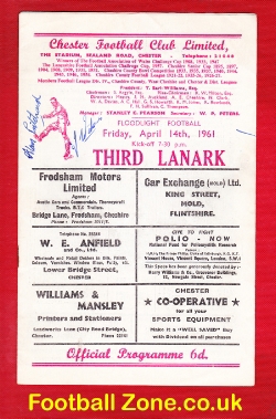 Chester v Third Lanark 1961 – Multi Autographed Signed