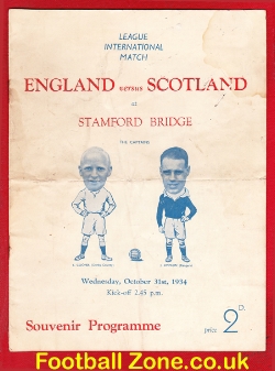 England v Scotland 1934 – at Stamford Bridge Chelsea 1930s