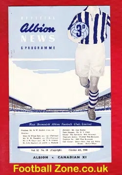 West Bromwich Albion v Canadian X1 1960 - Friendly Match