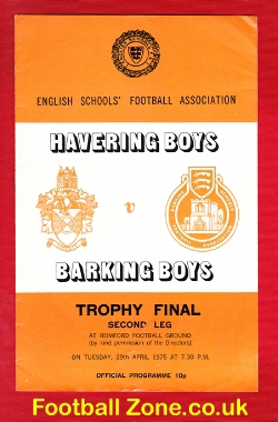 Havering Boys v Barking Boys 1975 – Schoolboys at Romford