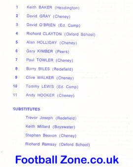 Chelmsford Boys v Oxford Boys 1972 – Schoolboys Cup Final