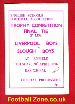 Liverpool Boys v Slough Boys 1976 – Schoolboys Final