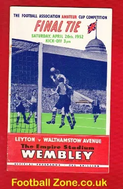 Walthamstow Avenue v Leyton 1952 – Amateur Cup Final Prog