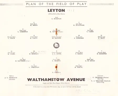 Walthamstow Avenue v Leyton 1952 – Amateur Cup Final Prog