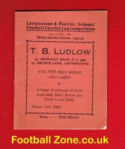 Leytonstone District Schools Football Handbook 1934 - 1935
